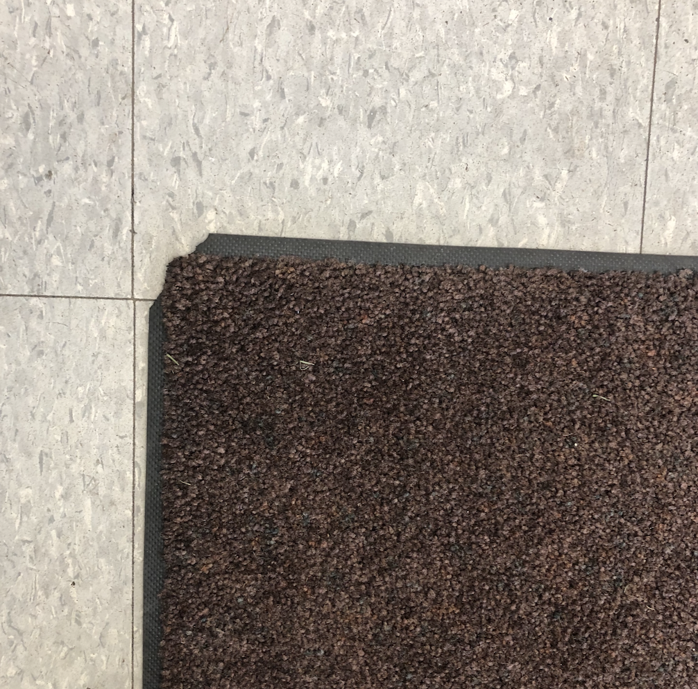 Damaged mat ready for evaluation